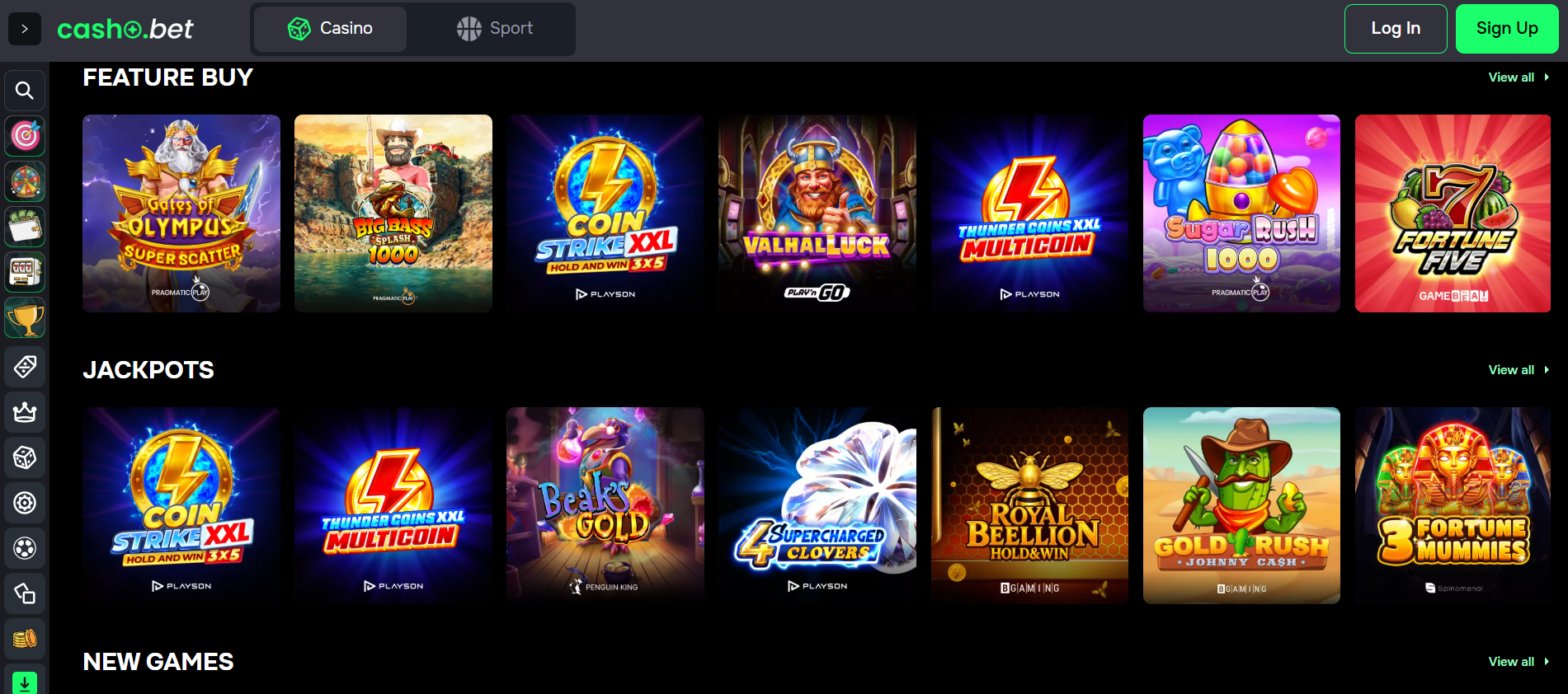 Casho Casino Spiele